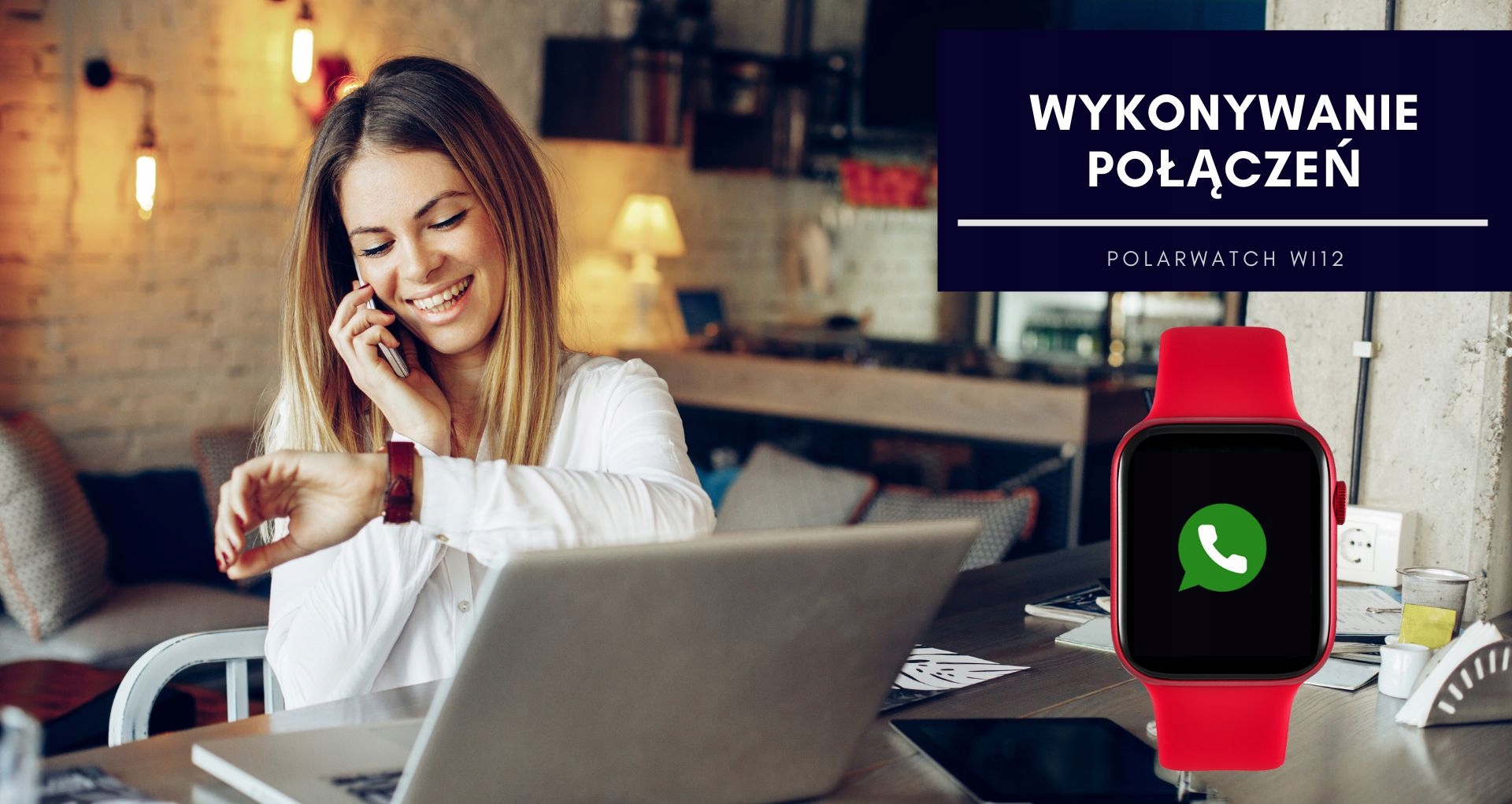 Polarwatch Smartwatch czerwony Wi12 Watchmark Kompatybilność systemowa Android iOS