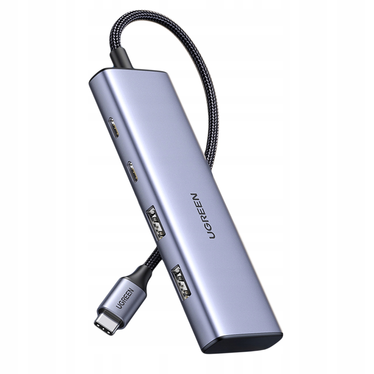 Hub adaptér portů Usb-c 2x Usb-a 2x Usb-c 20 cm šedý