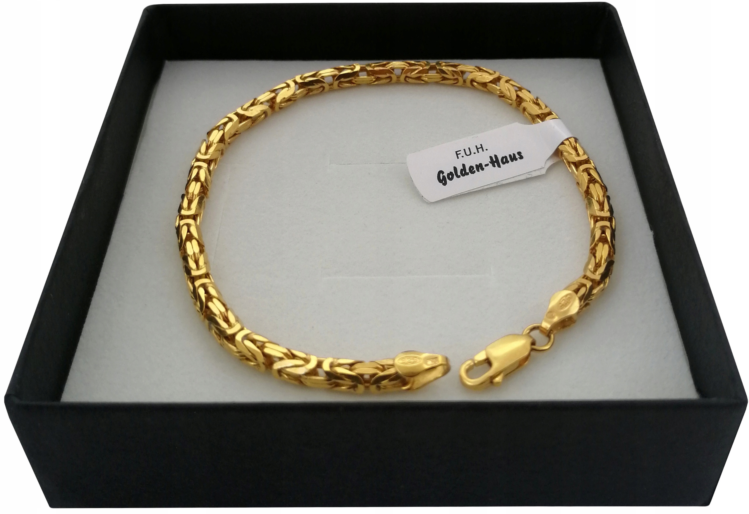 

Bransoleta Splot Królewski SREBRO+24K Złoto 22 CM
