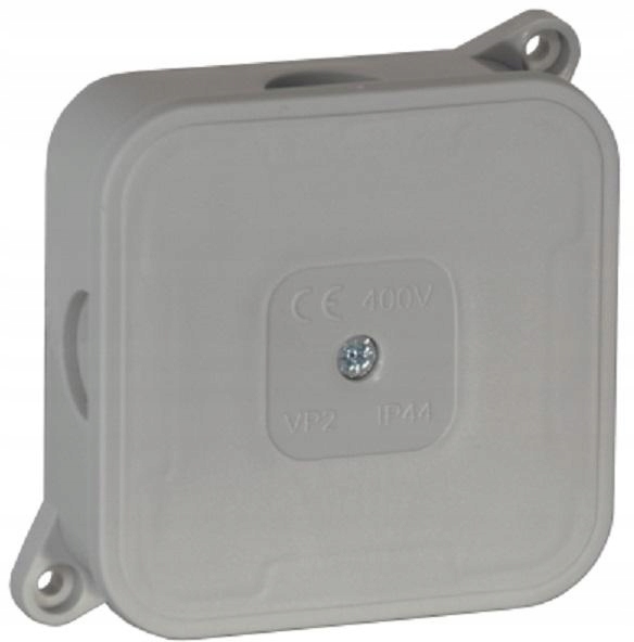 Prázdná nástěnná krabice 4 vstupy Viplast VP-2 Šedá IP44 85x85x35mm 027-03