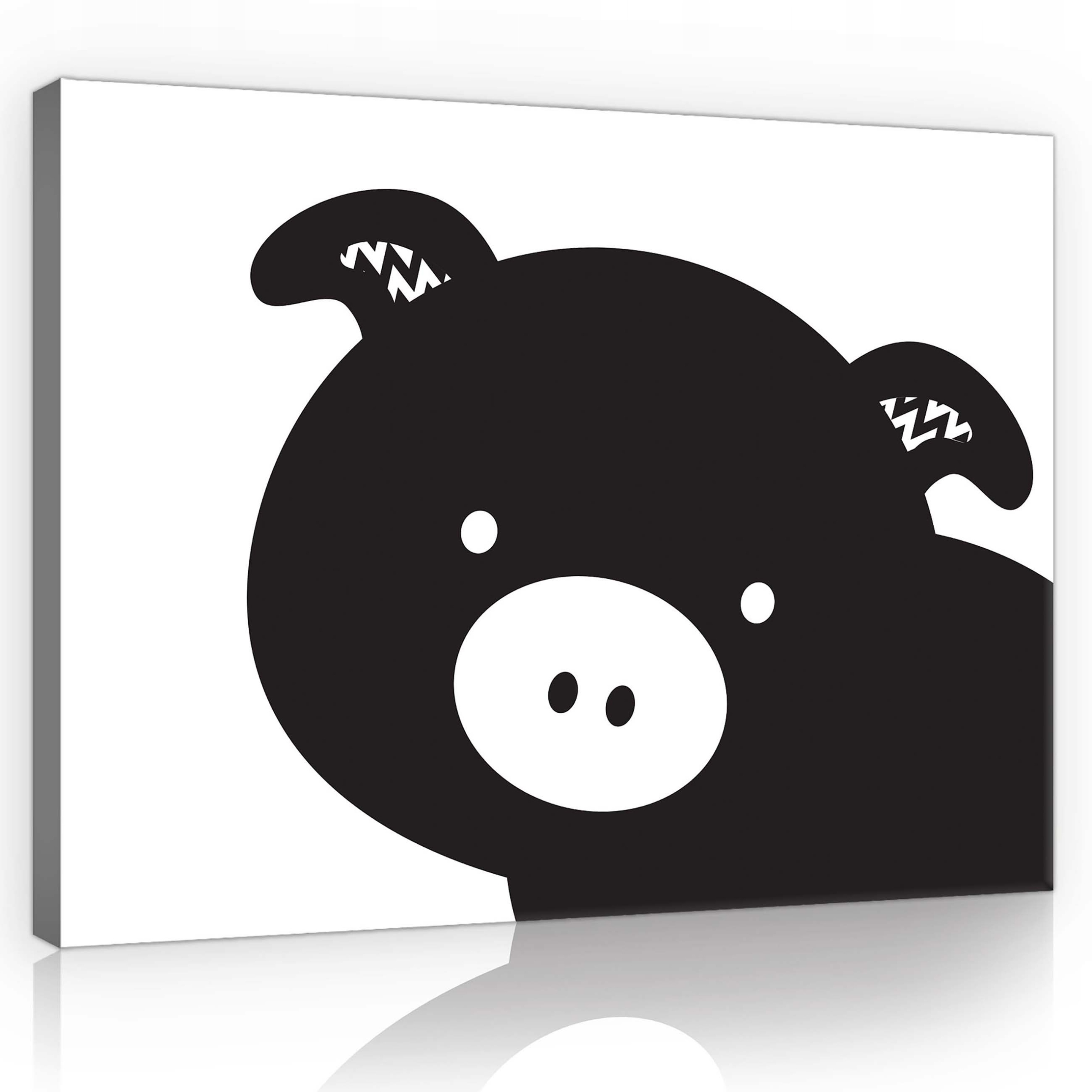 Obraz 100x75 Prase zvíře černobílé minimalismus sladké jednoduché