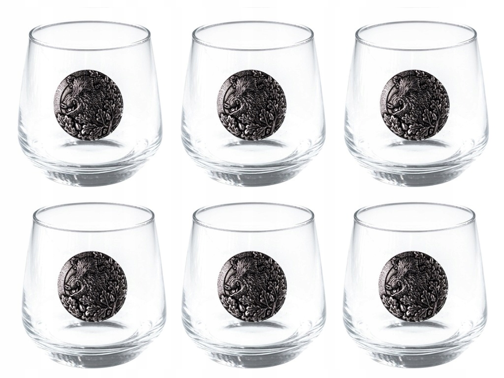 Sklenice na whisky Golden Fox Luna Wild Boar Silver v krabičce 6 Ks