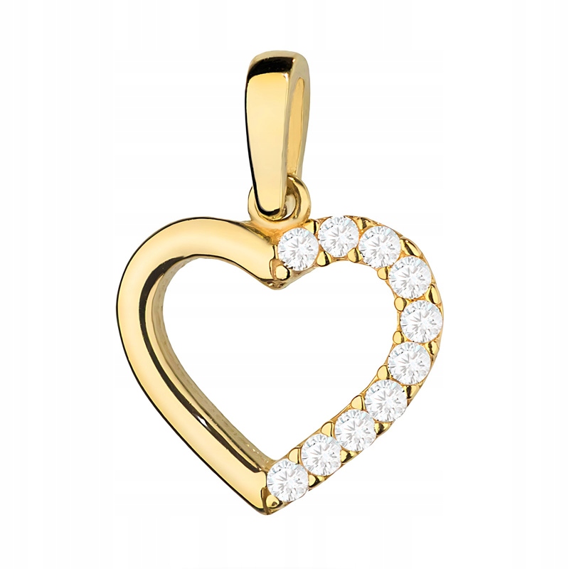 Zlatý Přívěsek Přívěsek pr. 585 14k Srdce Srdíčko se Zirkony