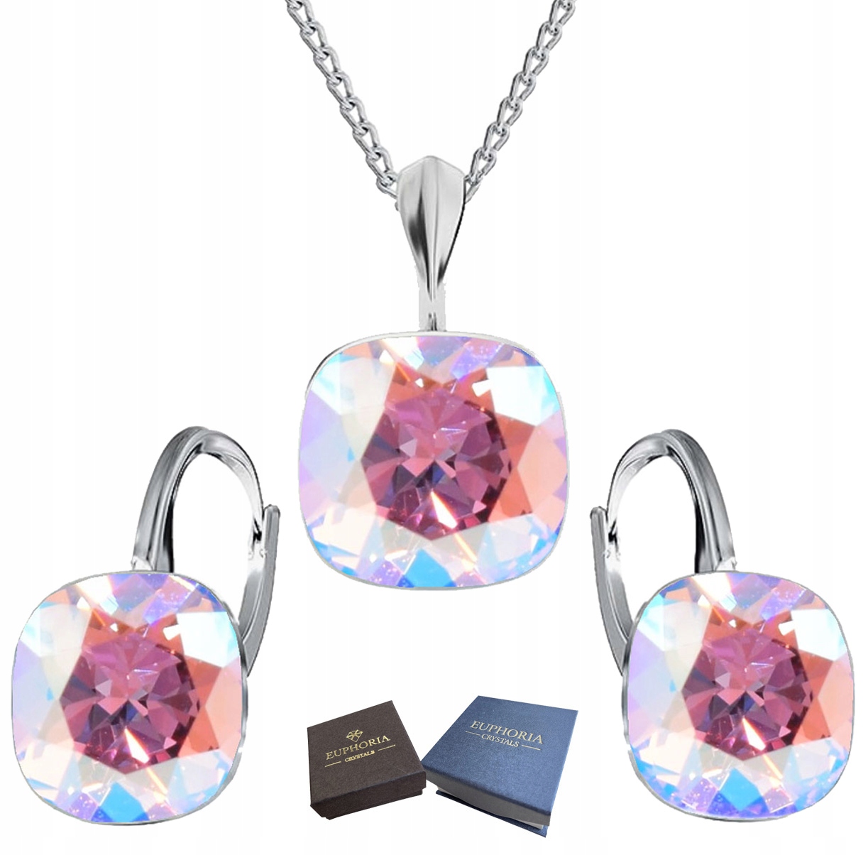 Dárek sada stříbrných šperků s krystaly Stříbro 925 pro ženy