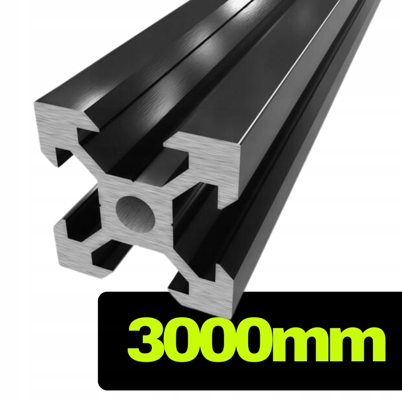 Konstrukční hliníkový profil V-Slot 2020 300 cm Black 20x20 Černý