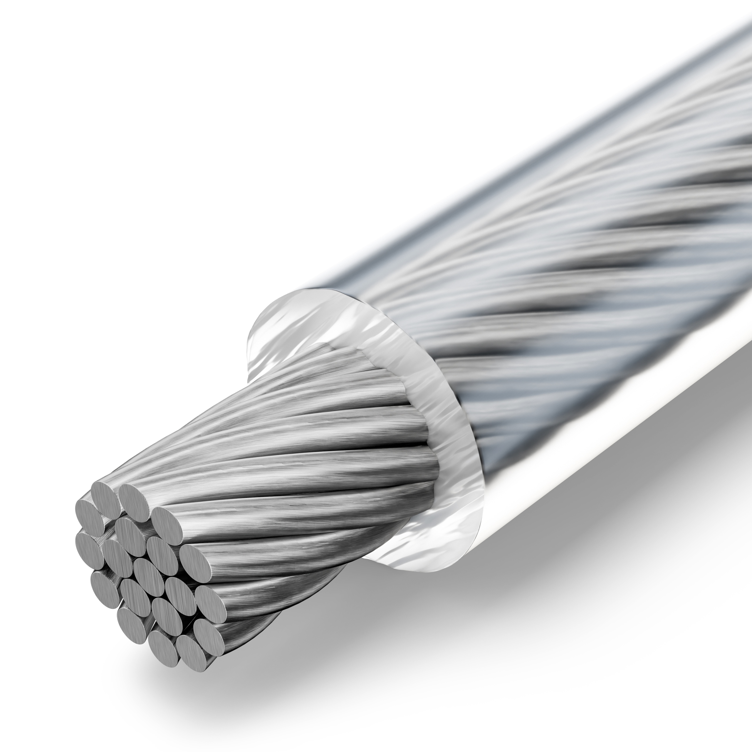 Lina linka Stalowa w Otulinie Otulina Powłoka Pcv 3/6mm 1x19 Bezbarwna 20mb