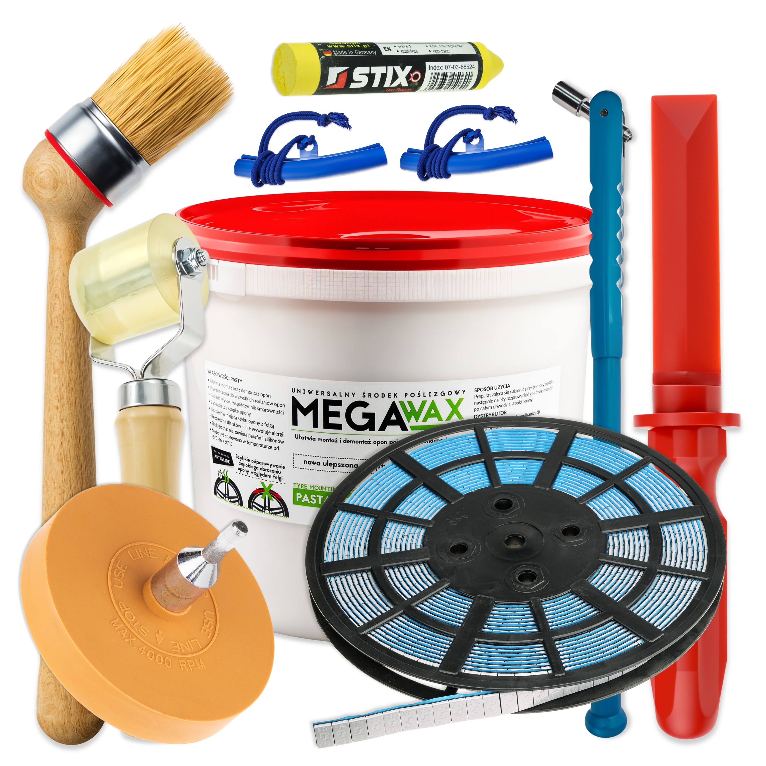 Sada Na Vulkanizáciu Stix ZW11 Závažia Krúžok Krieda Škrabka Štetec Rolka