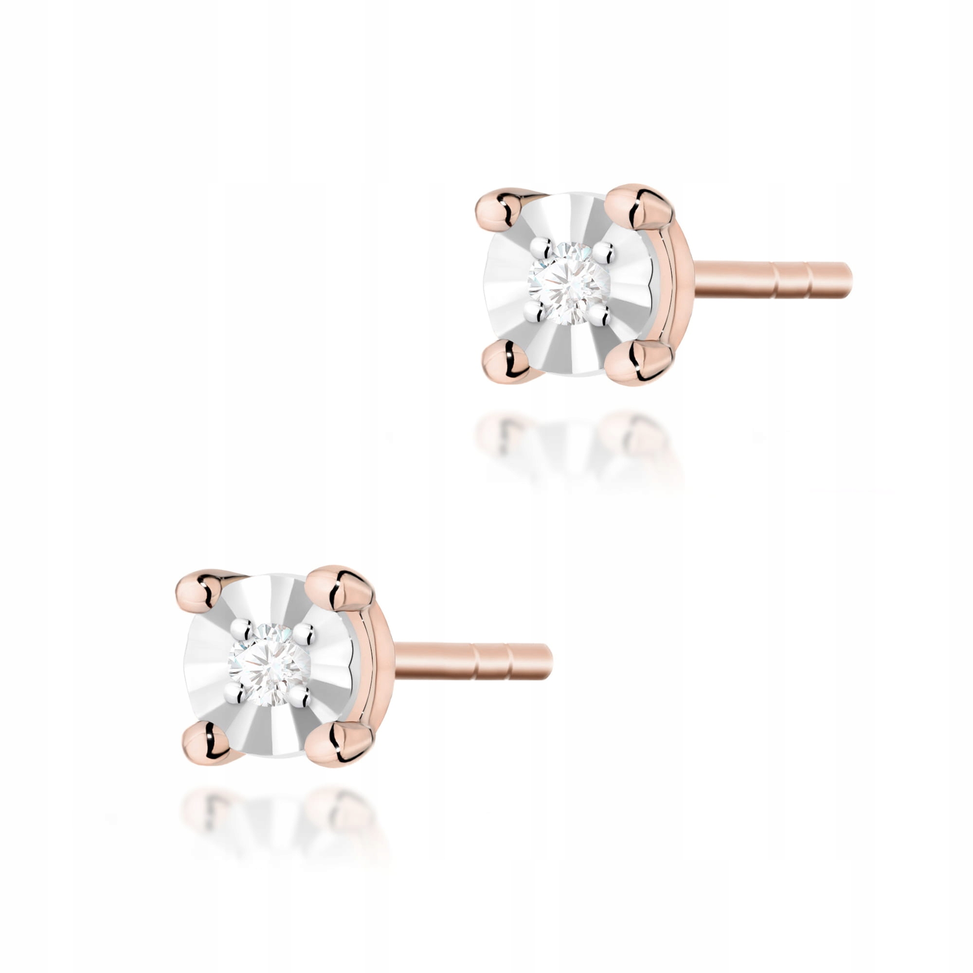 Zlaté náušnice 585 pro ženy s diamanty, decentní, jako dárek pro maminku