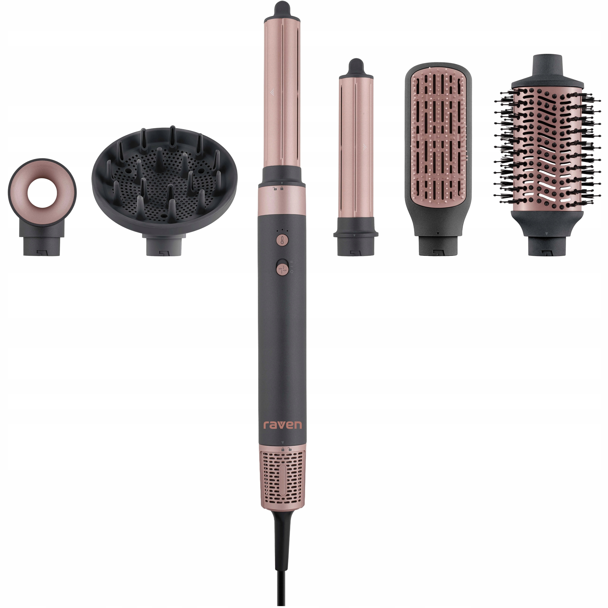 Suszarko-lokówka Raven ELSX2 1400W 60mm Jonizacja Zimny Coandy 6 końcówek