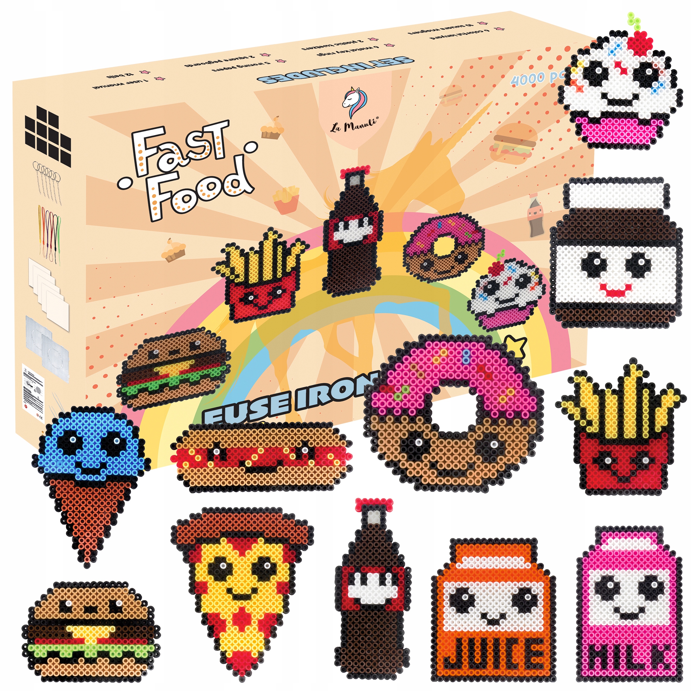 

Koraliki do prasowania Fastfood Słodycze