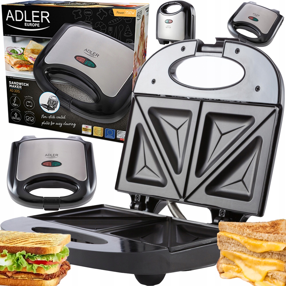 

Opiekacz Toster Adler Sandwich 850W Adler AD3015