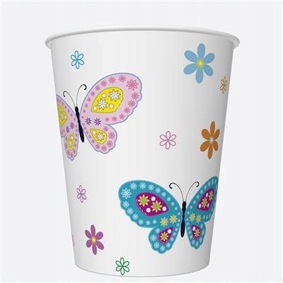 

Kubeczki Kolorowe Motyle Kwiaty Urodziny 250 ML