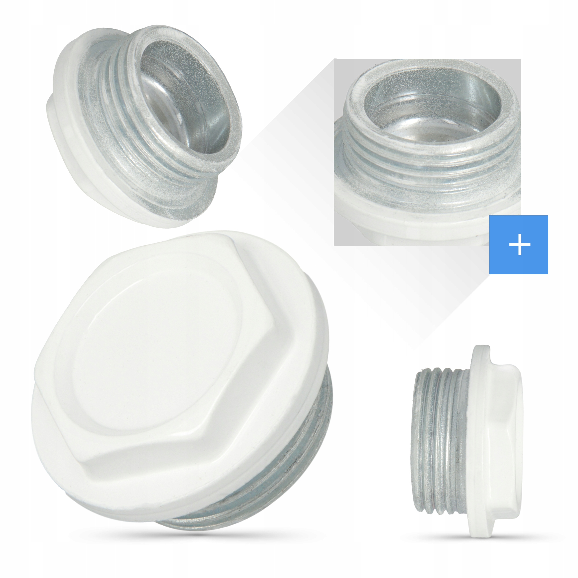 KOREK GRZEJNIKOWY 1" Prawy Stalowy ZAŚLEPKA KALORYFERA Szczelna Biały Mocny Marka inna