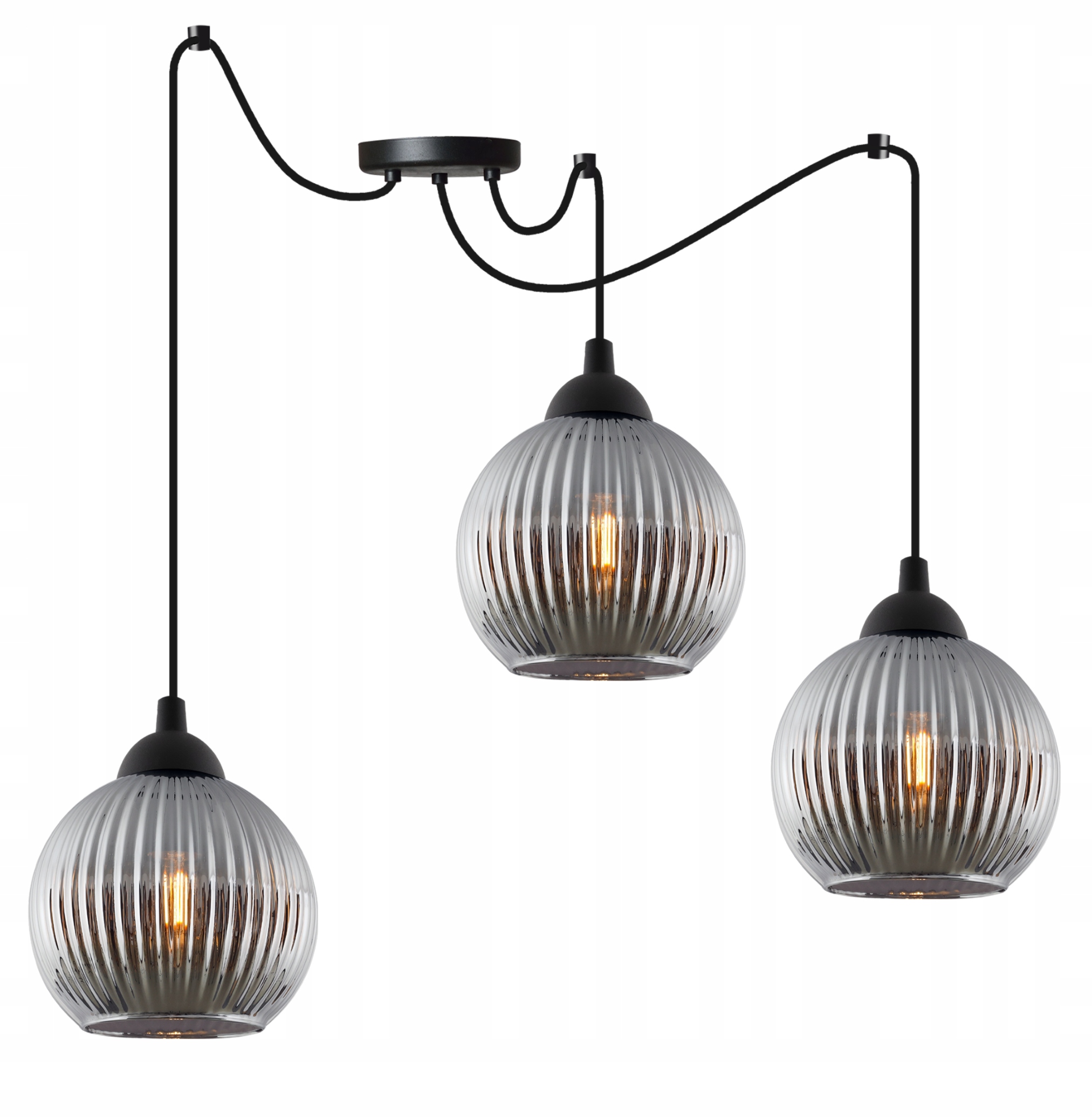 Stropná Závesná Lampa Luster Do Kuchyne Obývačky Pavúk Trojitý Sklenený E27