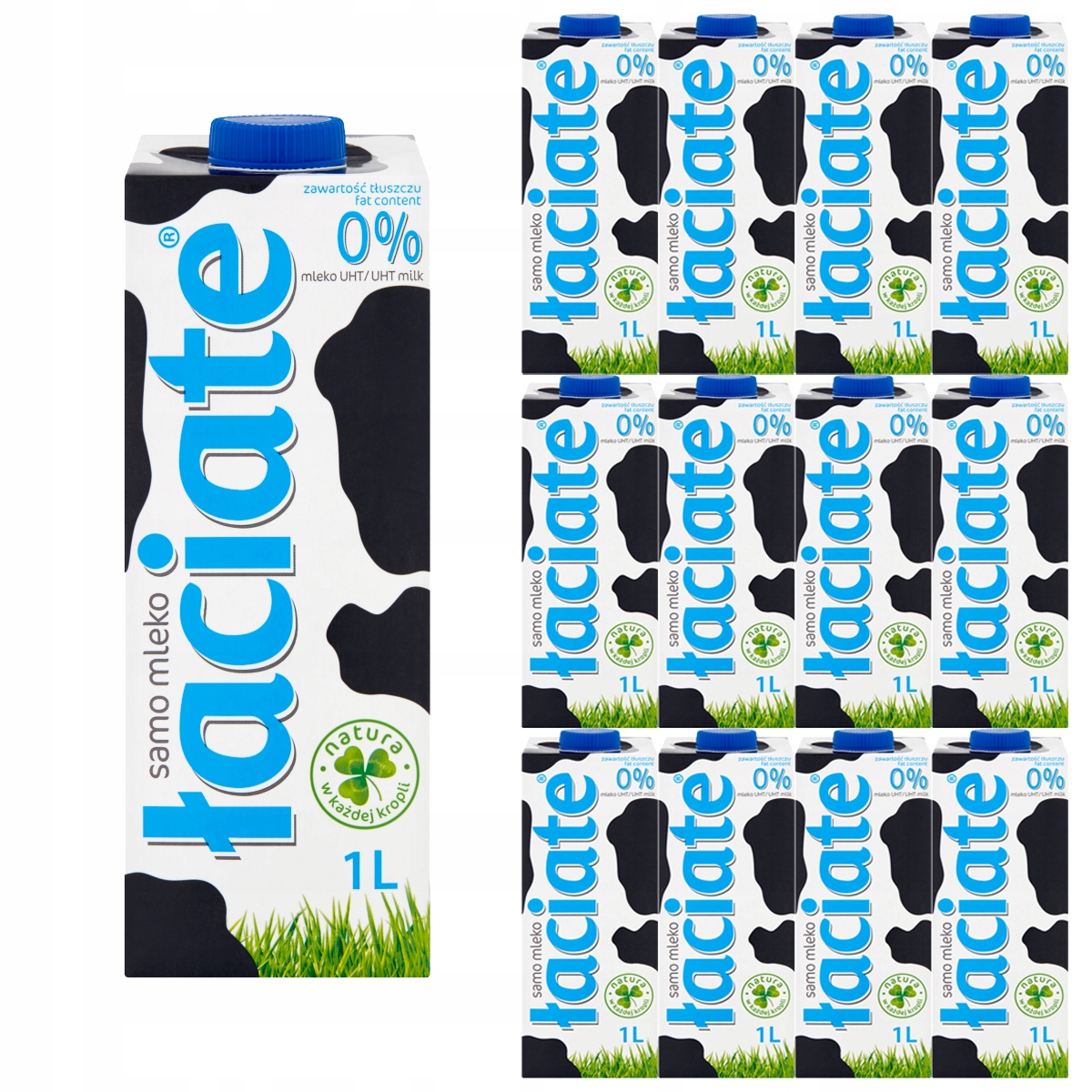 Mléko Łaciate s 0% obsahem tuku 1l 12 kusů