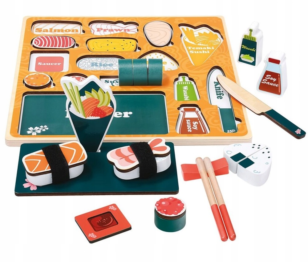 

Drewniane Jedzenie Sushi Puzzle Japońska Potrawa