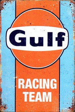 

Gulf retro naklejka drukowana