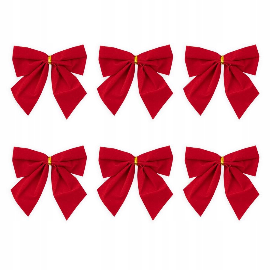 

Świąteczne Kokardy kokardki Czerwone średnie 6 szt