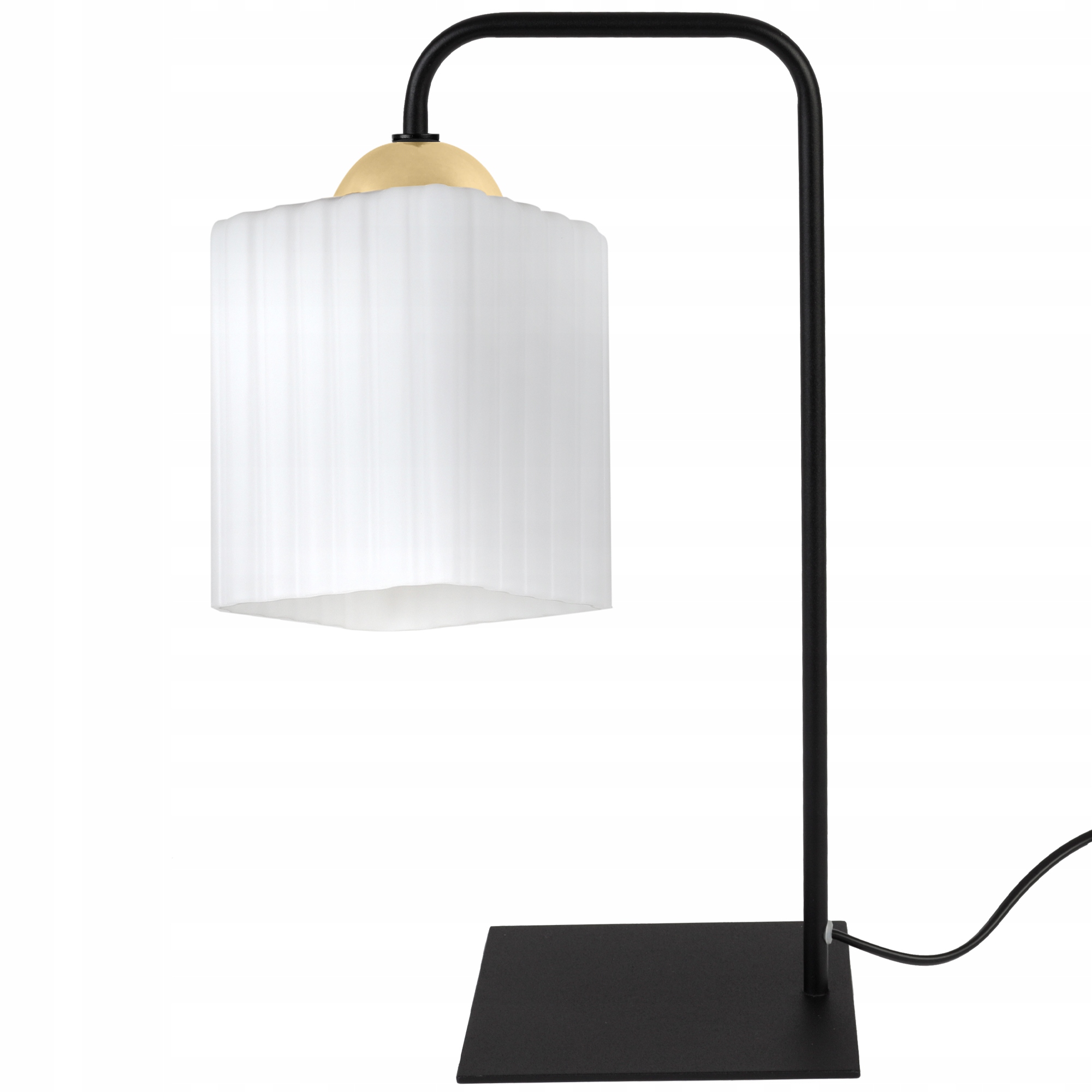 Noční Lampa Stolní Lampa Černo-zlatá Bílá E27 Rýhovaný Glamour Stínítko