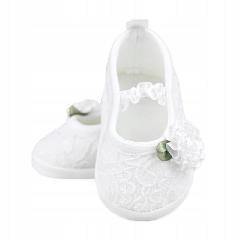 

Koronkowe baletki Chrzest Roczek białe 11