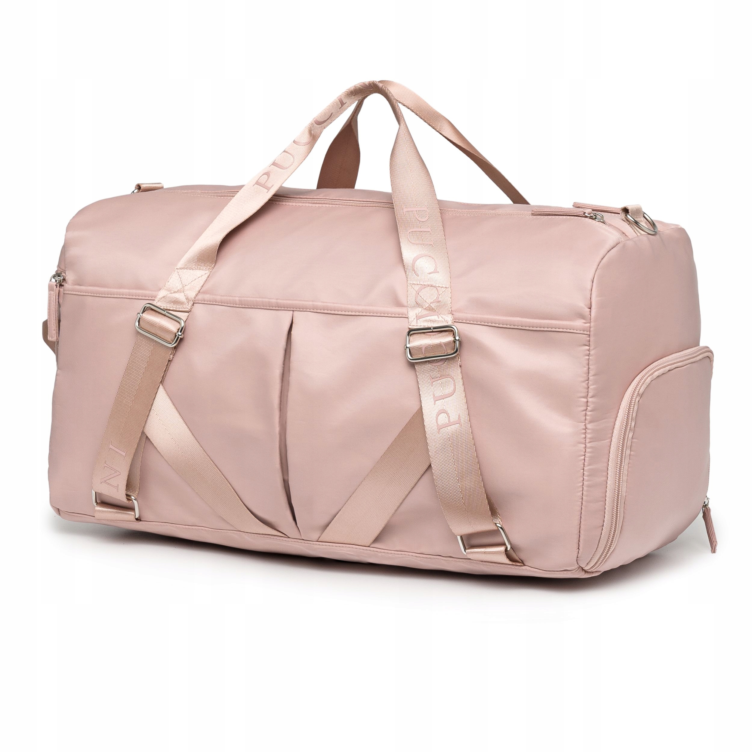 Sportovní cestovní taška s tréninkovým držákem na podložku Růžová Puccini TD245-3C