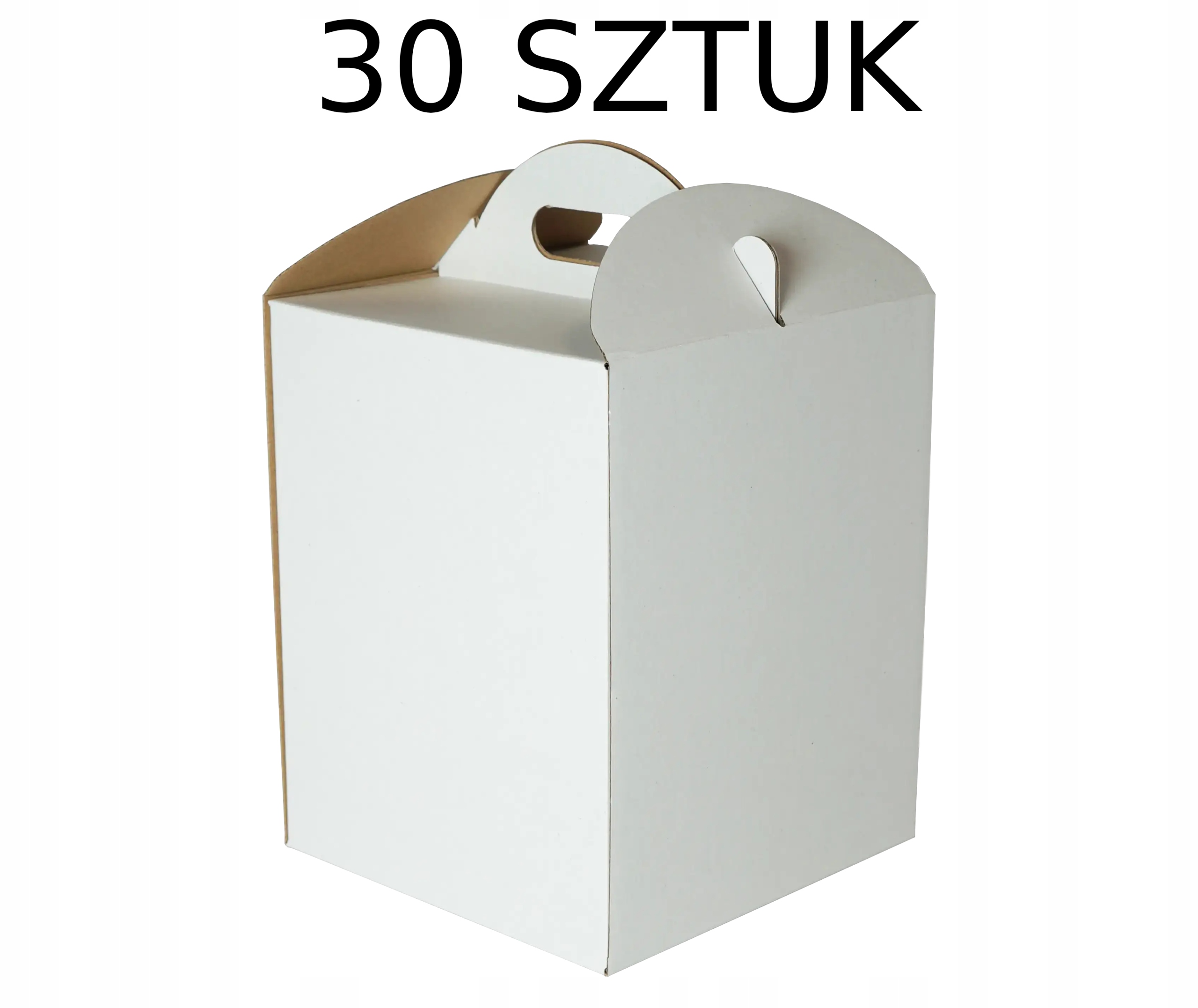 Karton Pudełko na tort ciasto 20x20x25 cm białe opakowanie 30 szt.