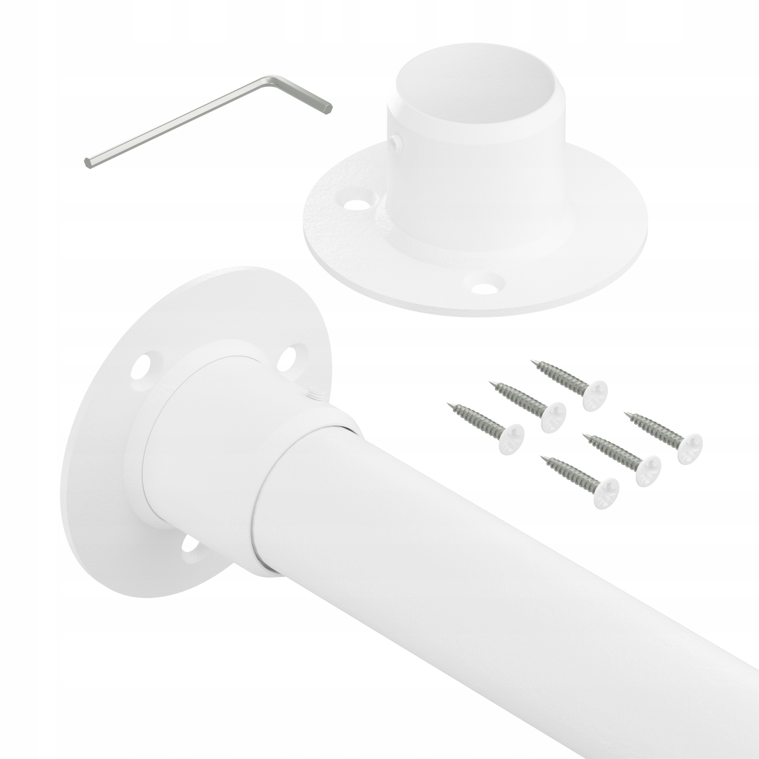 Tyč do šatní skříně silná 32 mm Bílá 148 cm Strong III