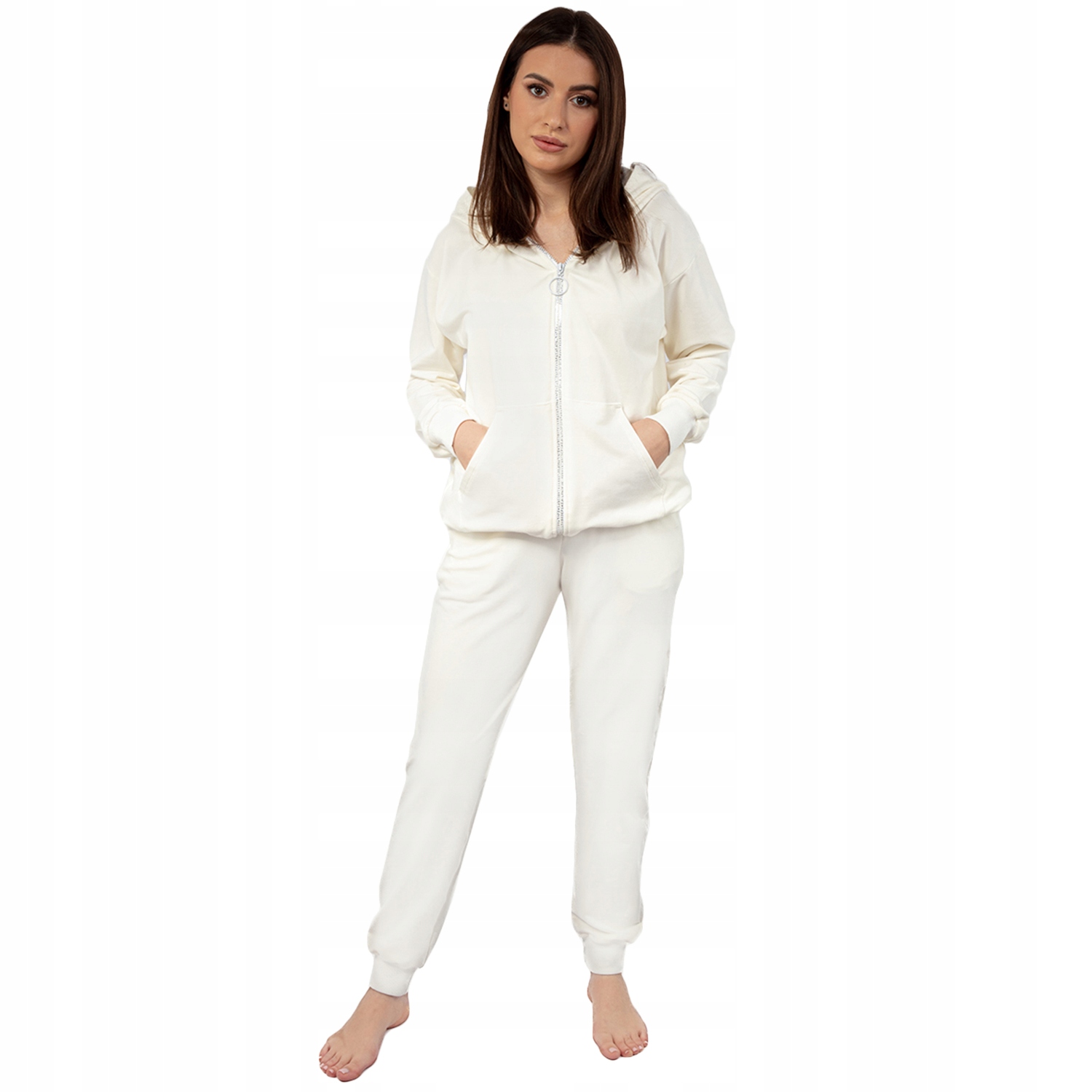 Dkaren DK-K-B4 ecru bavlna Komplet Dresy mikina kalhoty 2XL