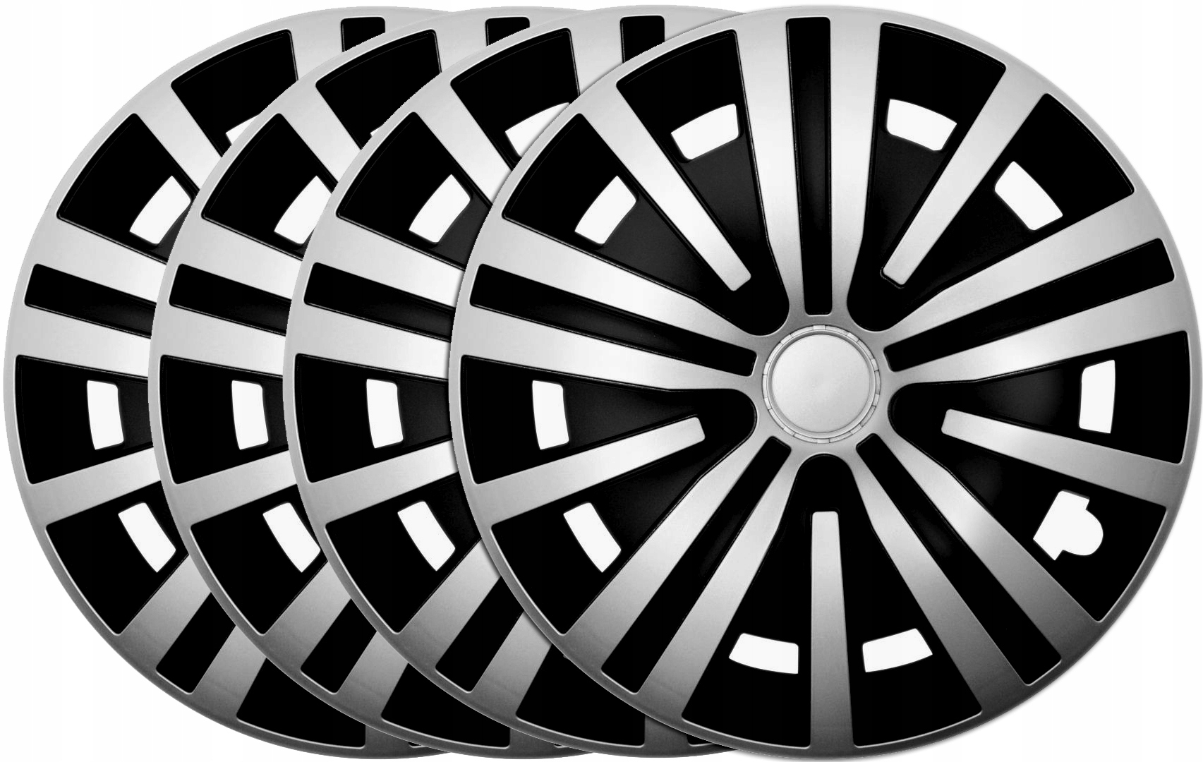 Poklice 17" Spinel stříbrno-černé sada 4 kusů univerzální