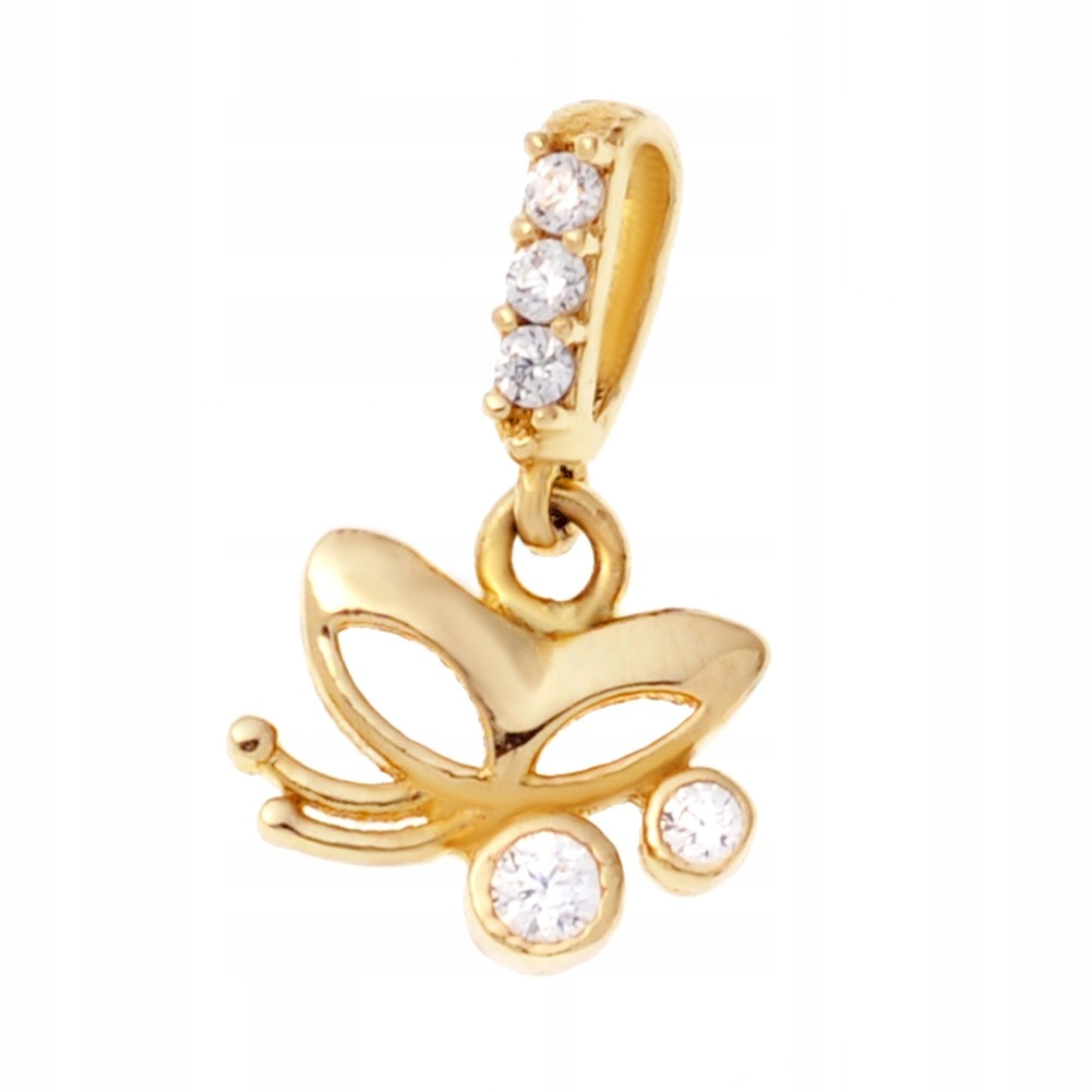 Zlatý přívěsek s motýlem a zirkony