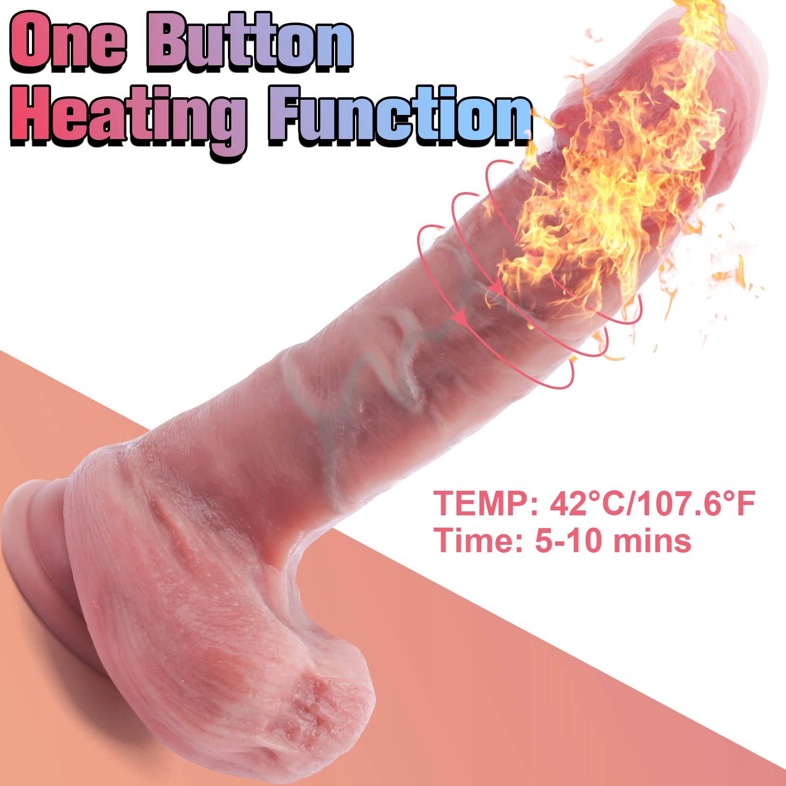 REALISTISCHER Dildo Z Funkcją Pchającą i Podgrzewaniem — miniatura 7