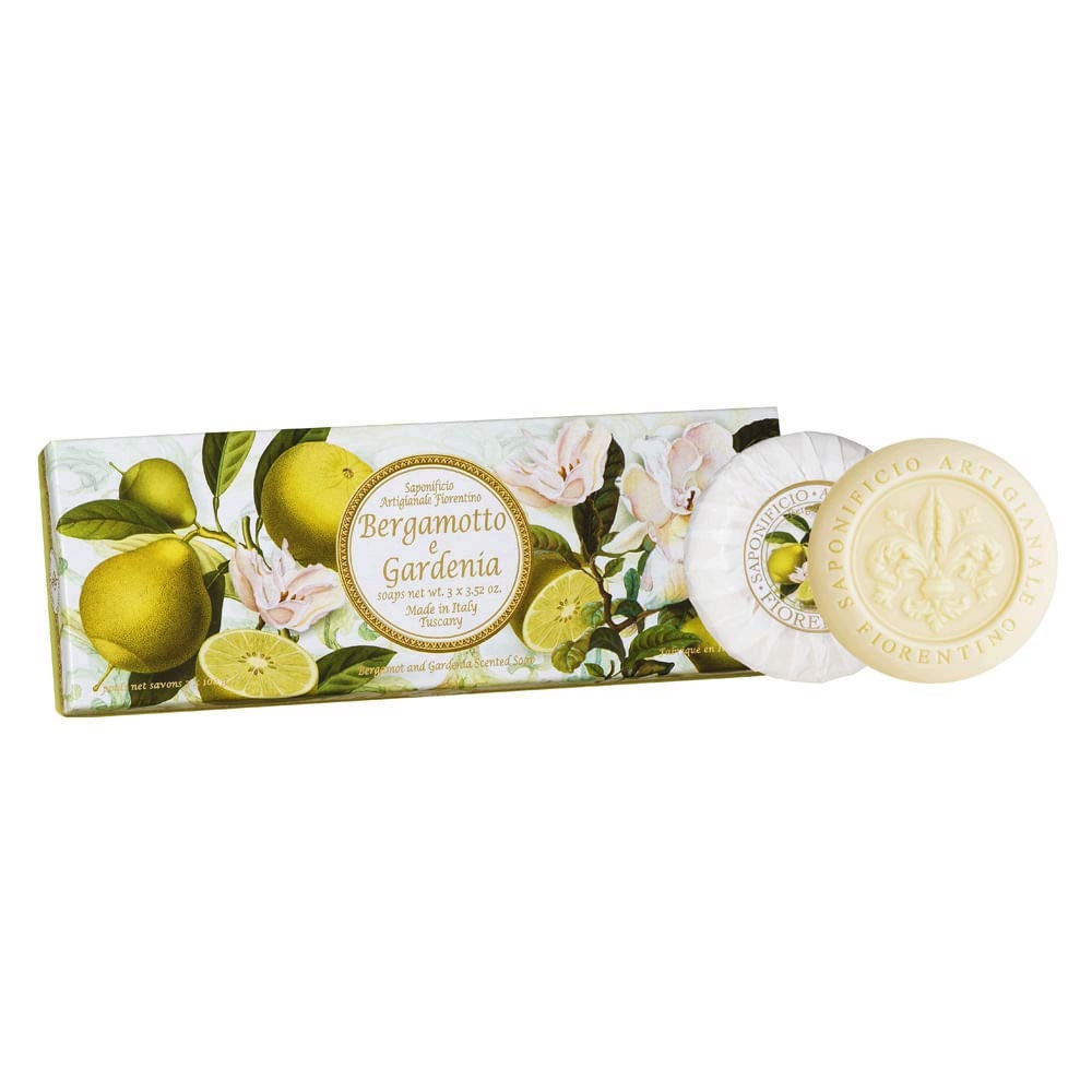Rostlinné mýdlo Bergamotka Gardenia 3x100 g Saponificio Fiorentino
