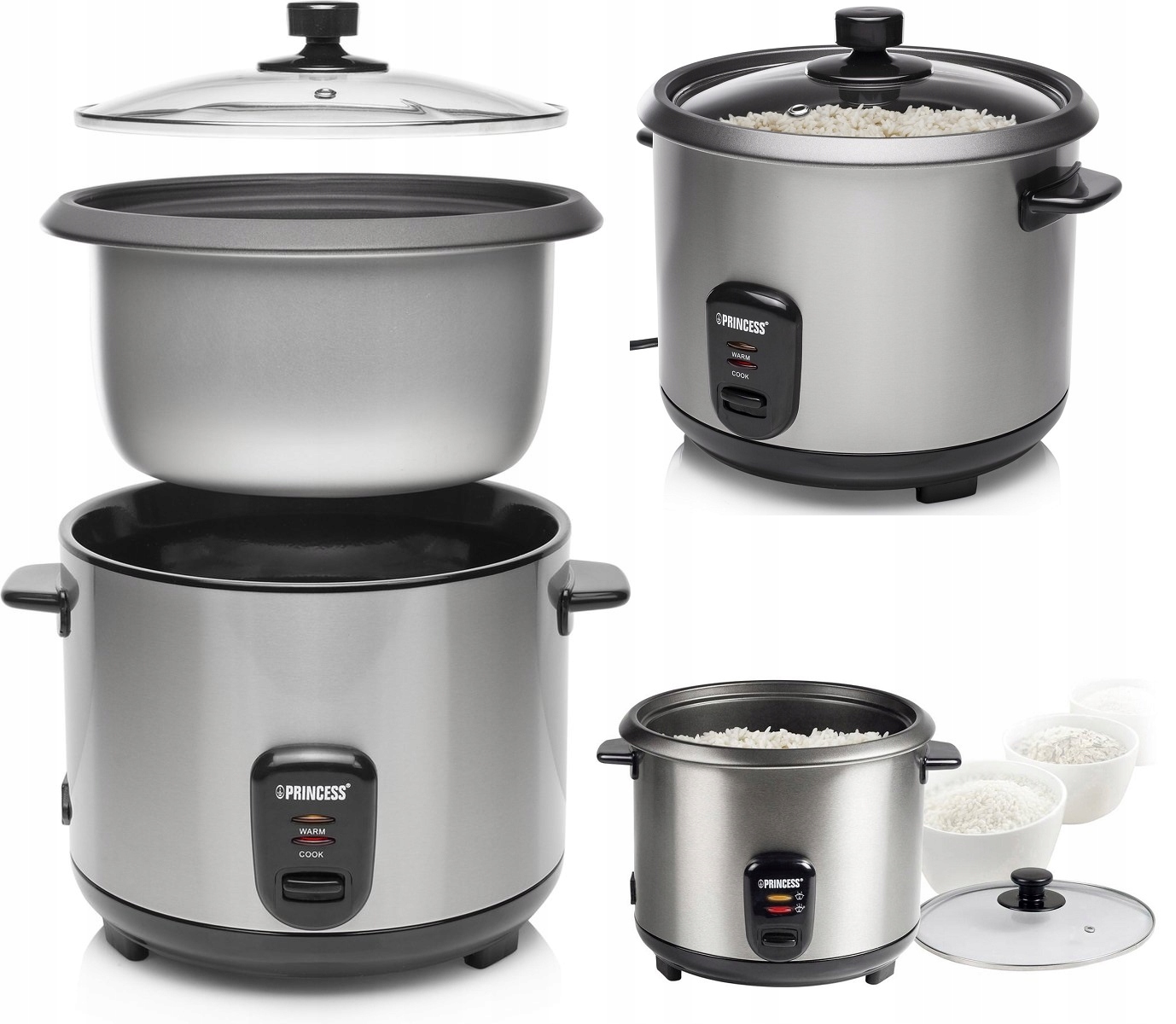 Elektrický, energeticky úsporný Multi Hrnec na vaření rýže Rýžovar 1,8L Rvs