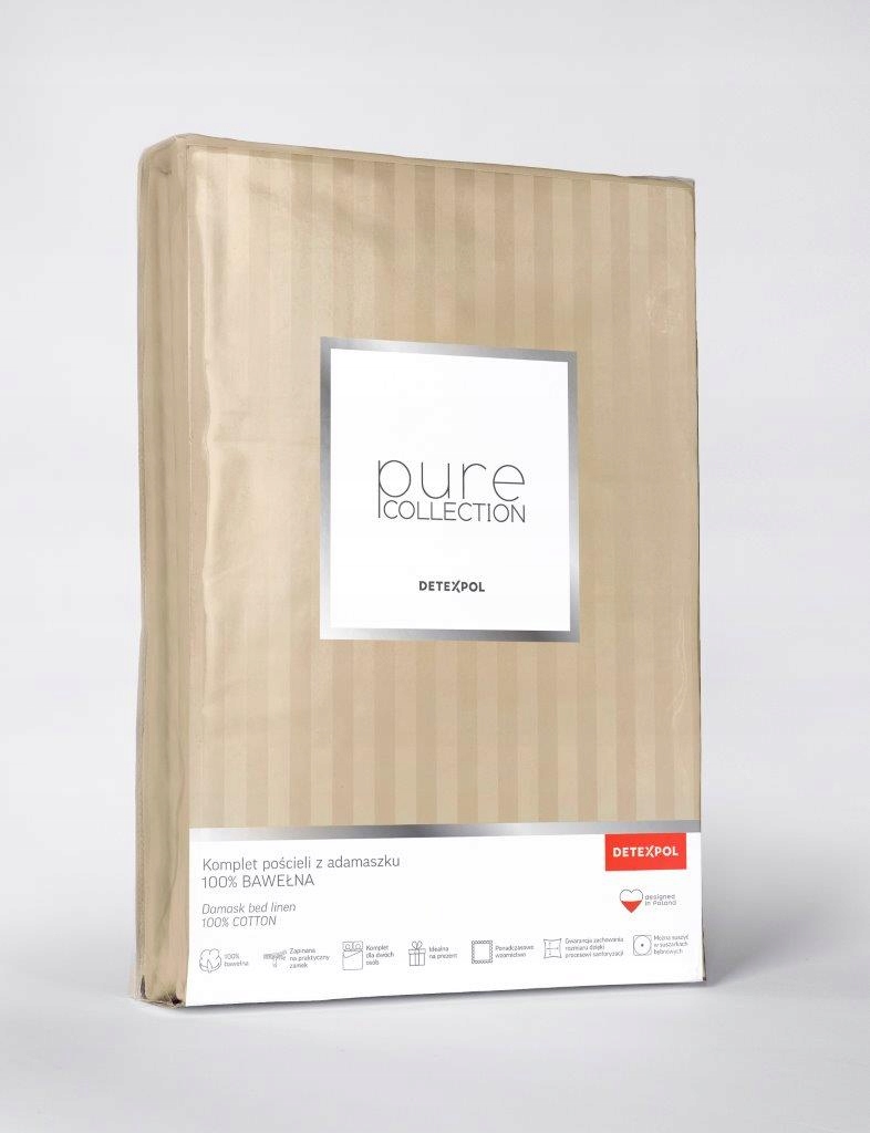 Hotelové Povlečení 160x200cm Damašek , Pískově béžová