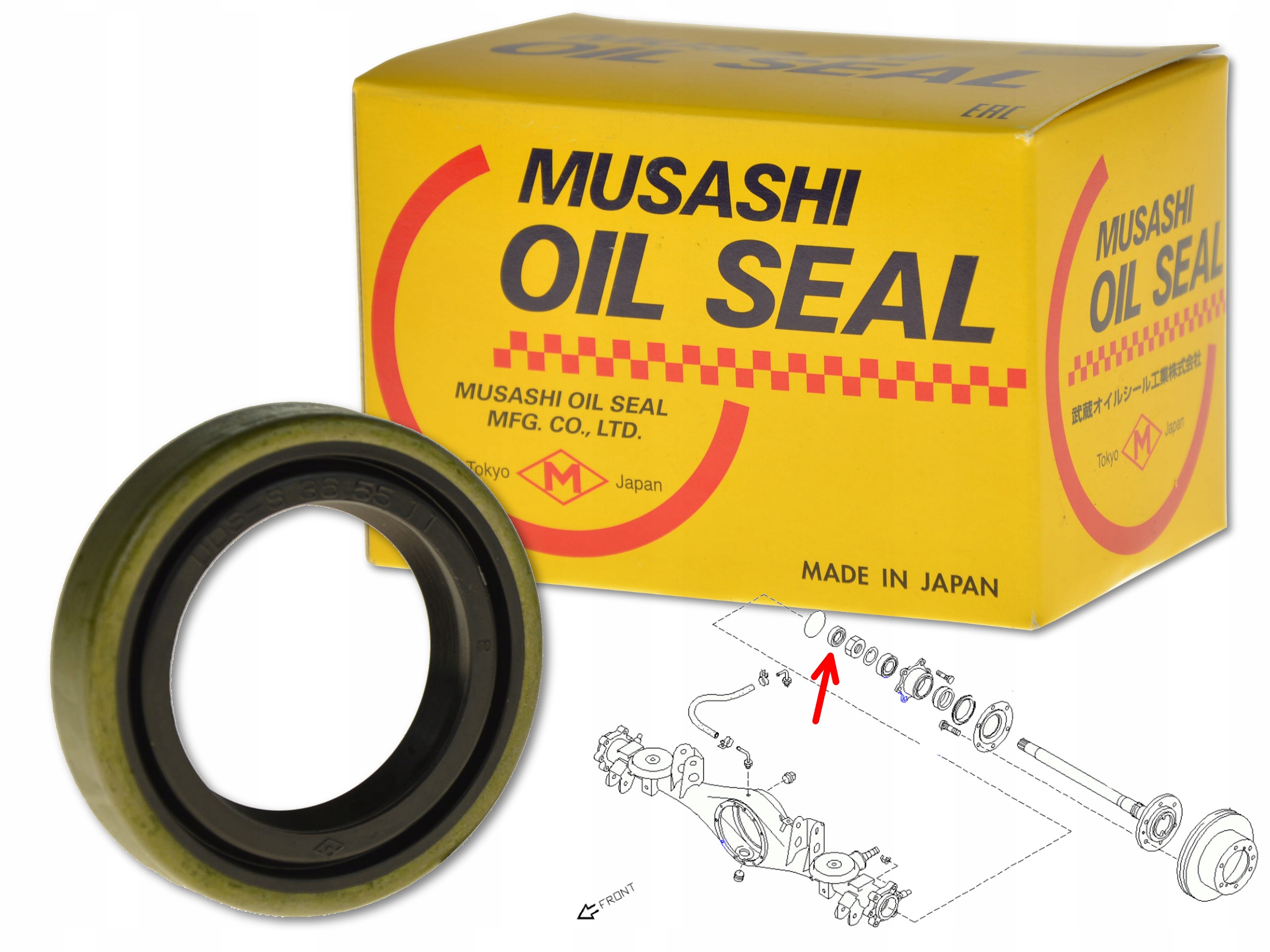 USZCZELNIACZ PÓŁOSI TYŁ 36x55x11 N2341 JAPAN