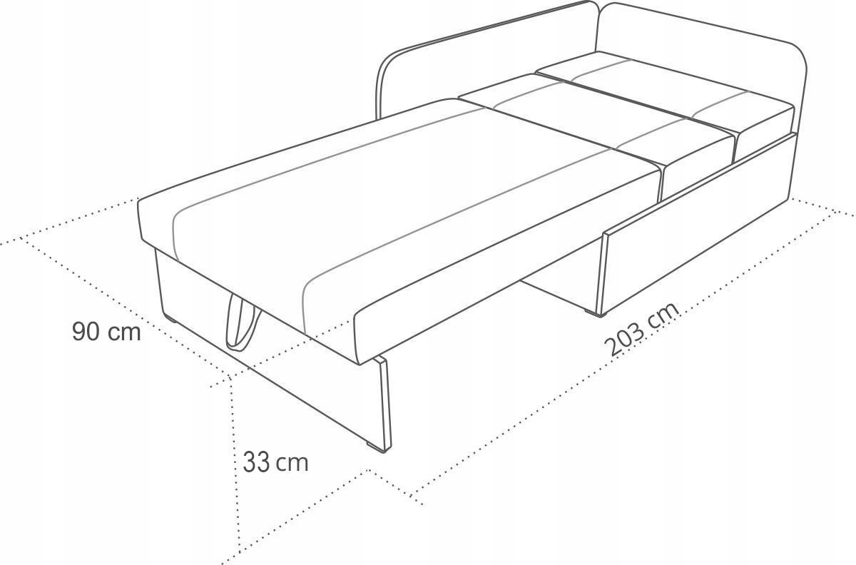 SOFA KANAPA NAROŻNA ROGÓWKA ROZKŁADANA 90x200 MAXI Rodzaj narożnik