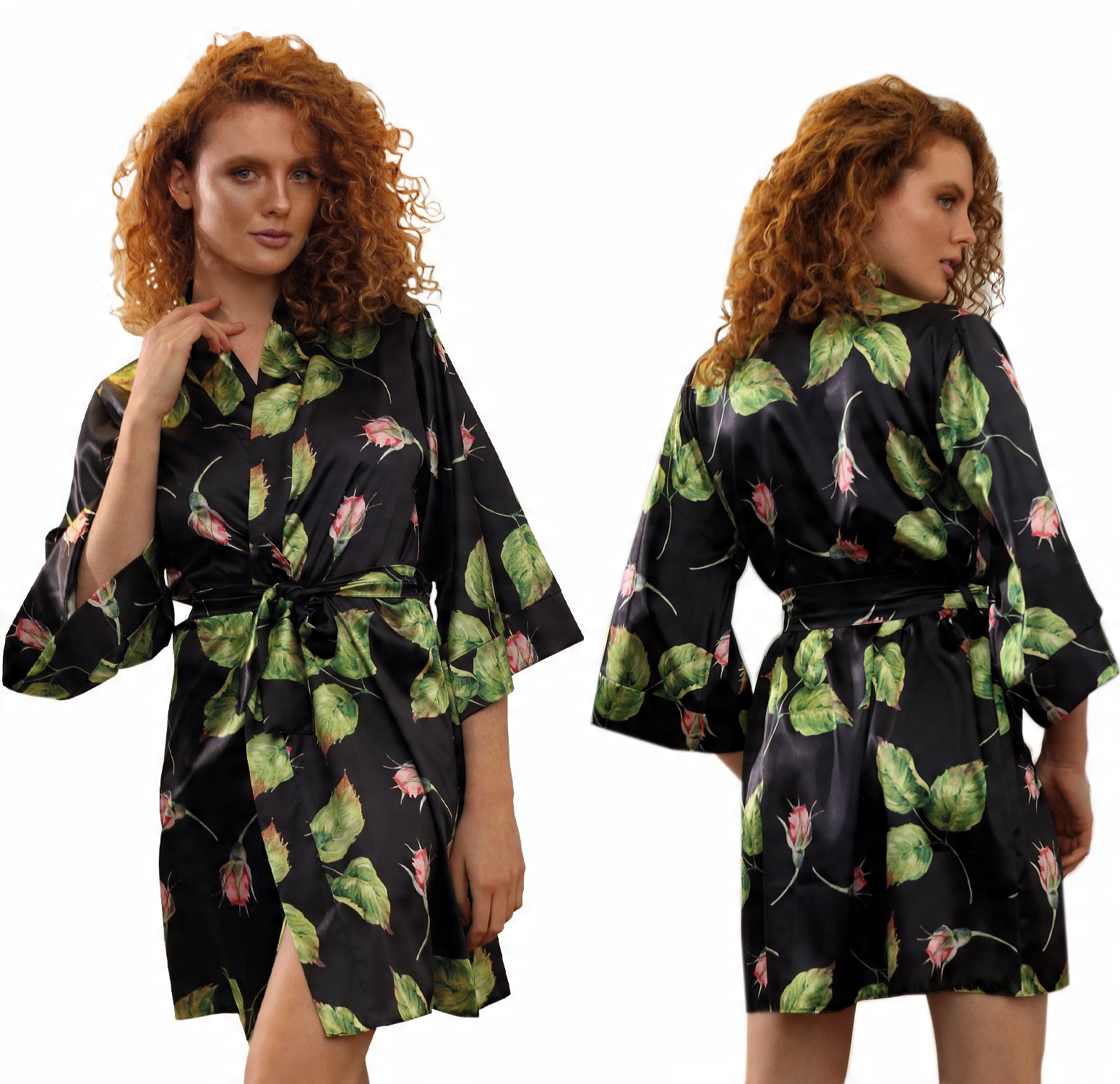 

DKaren podomka w kwiaty Flowers P008 *XXL* czarny