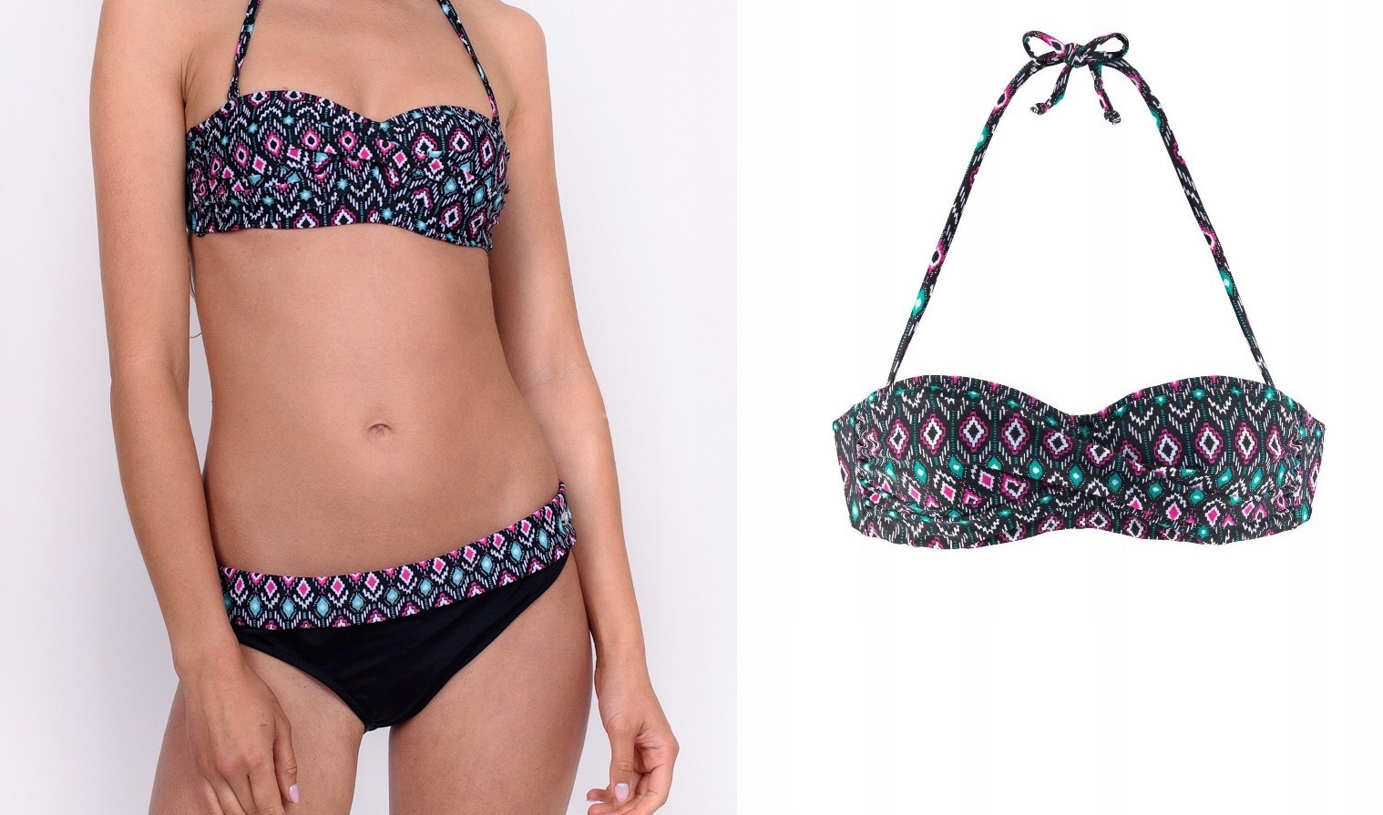 

Kangaroos Bikini Wzór Aztec Opaska Bardot Góra 34C
