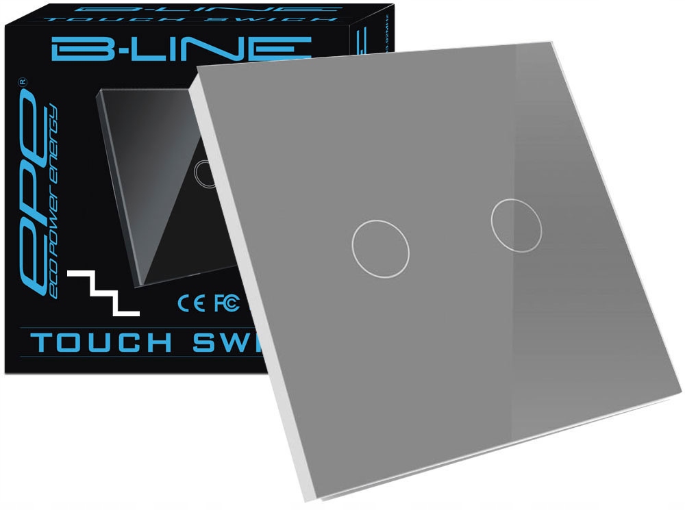 

Włącznik Dotykowy Szklany Krzyżowy Schodowy 2G