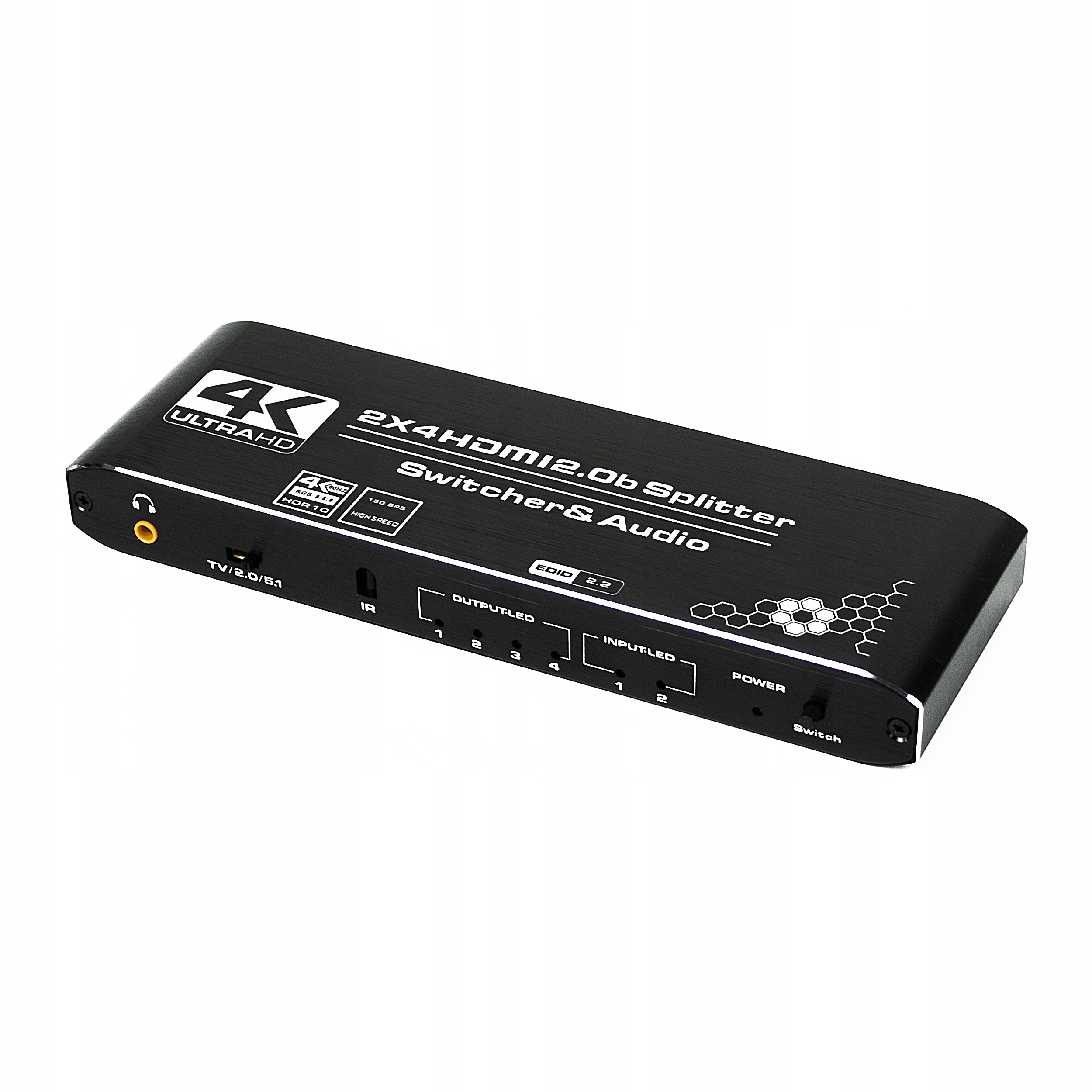 

Splitter Hdmi 2.0 2x4 Rozdzielacz Switch Hdcp 2.2