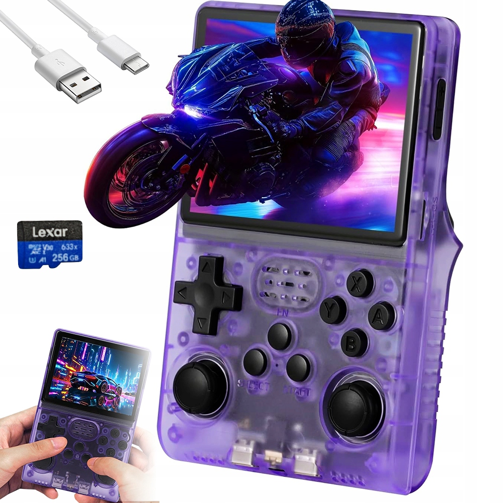 Kieszonsolka Przenośna Konsola R40S Pro 256GB 30000 Gier Retro Fioletowy