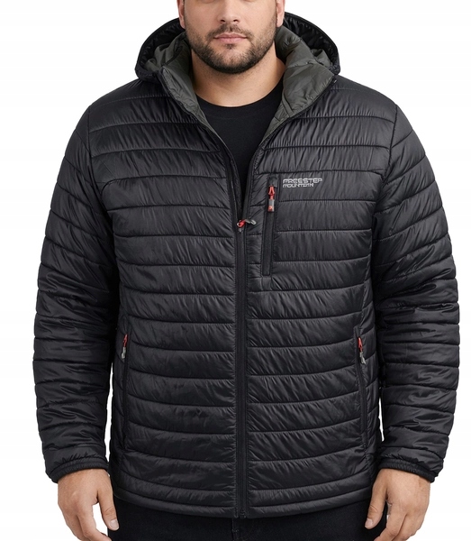 Męska kurtka Plus Size pikowana z odpinanym kapturem 7XL