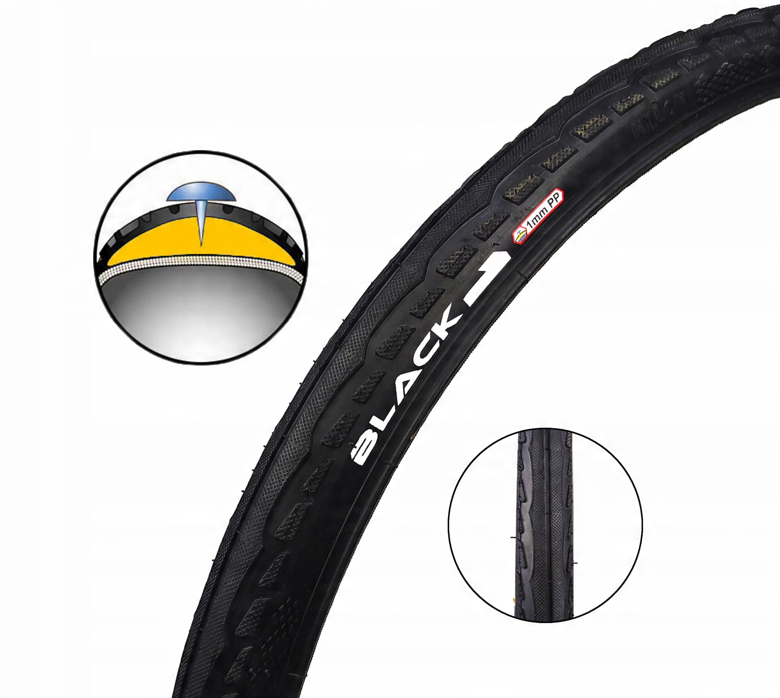 

Opona BLACK1 700x35C Antyprzebiciowa 1mm O169