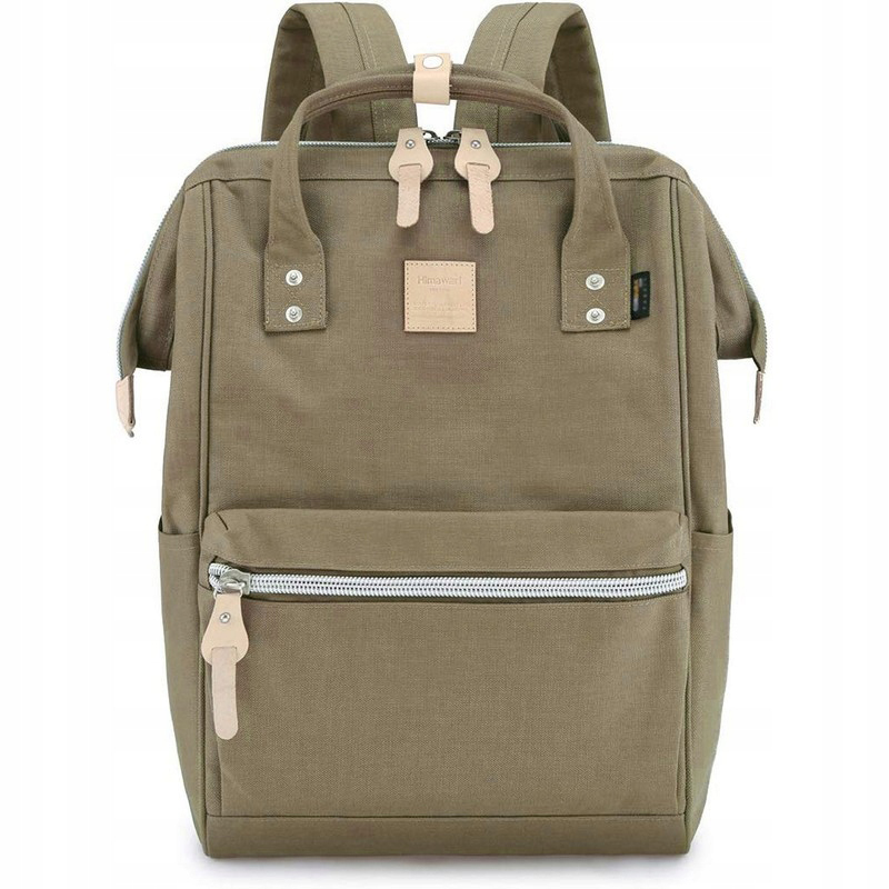 Plecak szkolny Himawari 1882-03 z miejscem na laptopa 15,6" khaki