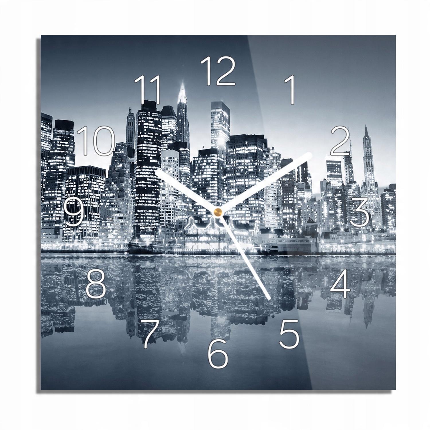 

New York Usa miasto zegar na szkle z grafiką 30x30