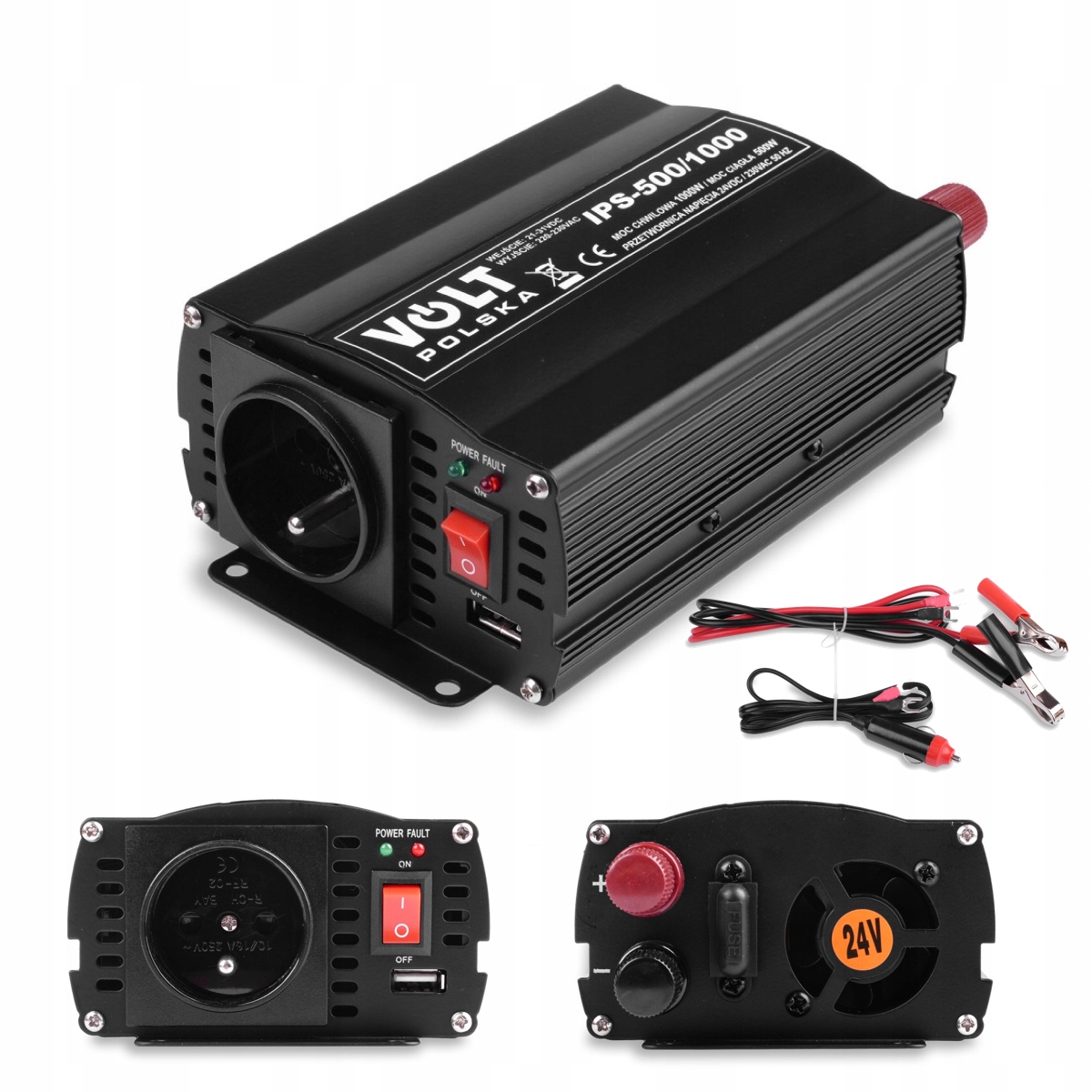 

Przetwornica Napięcia 24V 230V Samochodowa 1000W