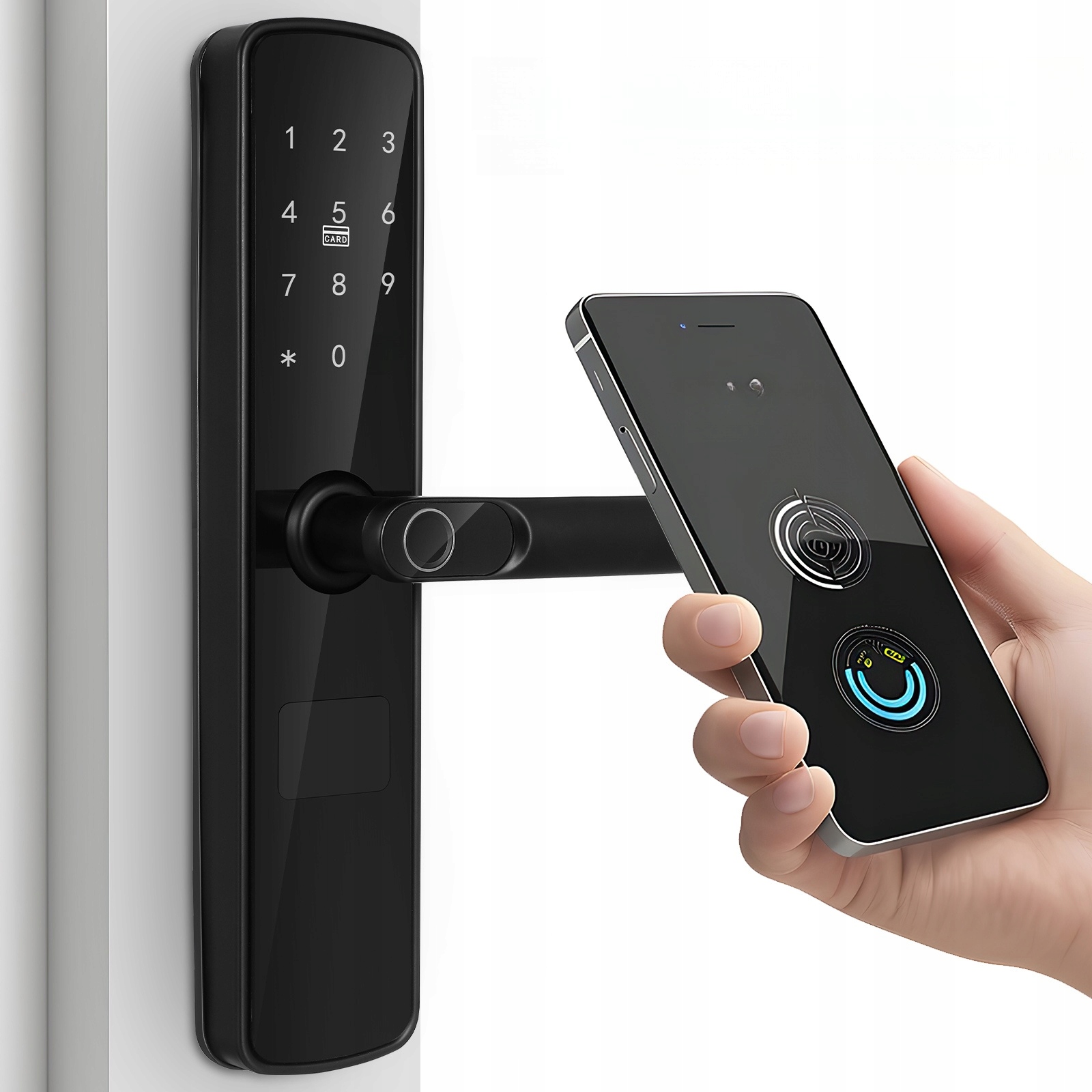 Elektroniczny Zamek Do Drzwi Klamka Na Kod, Szyfr I Odcisk Palca
