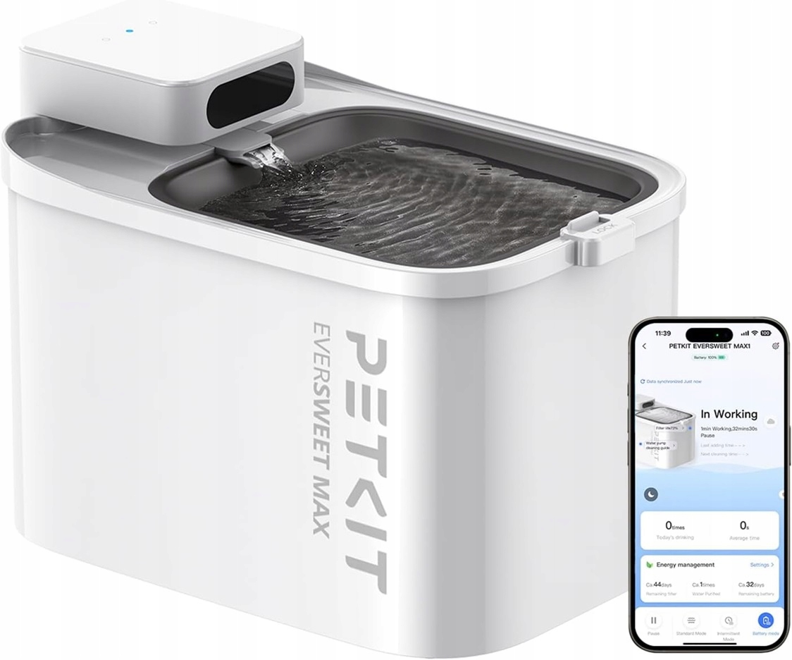 Levně Napáječka s fontánou Petkit plast bílá