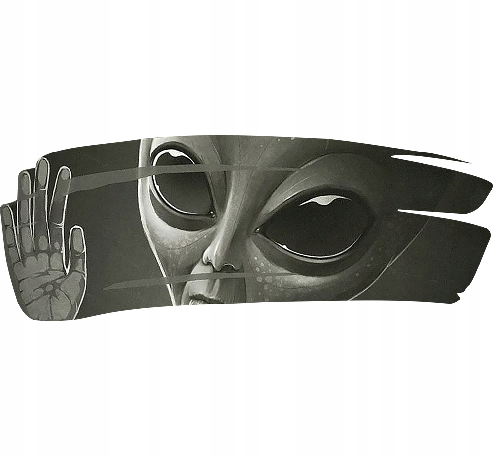 NAKLEJKA na auto samochód KOSMITA OBCY UFO ALIEN 10x27 cm DRUK
