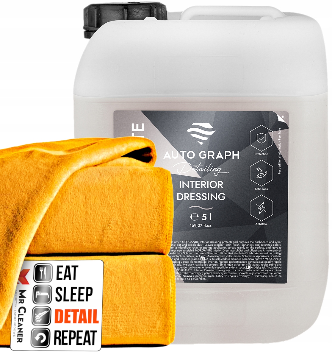 Auto Graph MORGANITE Interior Dressing Do Plastików Wnętrza Auta Satyna 5L